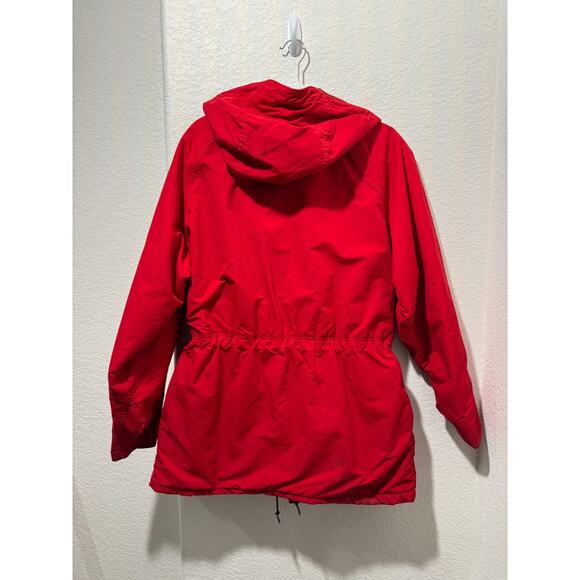 Vintage LL Bean Baxter State Parka Jacket Large Red Buffalo Freeport Maine Hood - Picture 5 of 14